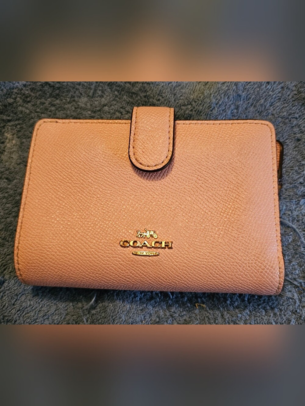 COACH Blush Pink Leather Med Wallet